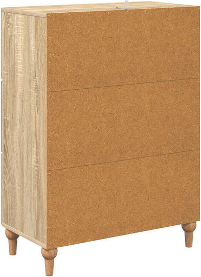Bedroom Chest of Drawers Wooden Sonoma Oak 66x34.5x90cm