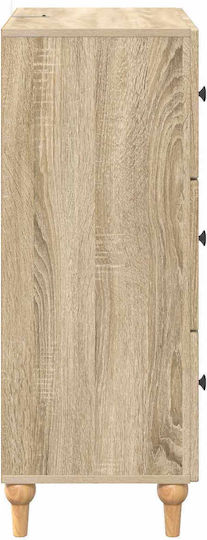Bedroom Chest of Drawers Wooden Sonoma Oak 66x34.5x90cm