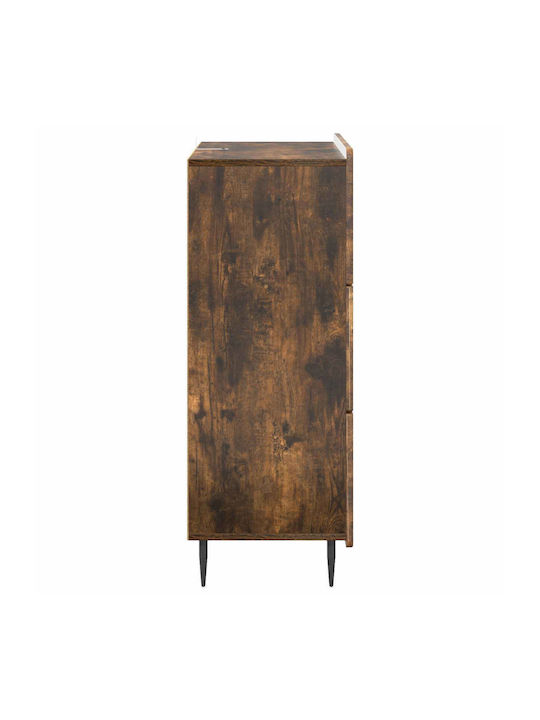 vidaXL Kommode Für Schlafzimmer Holz Mit 3 Schubladen Räucherholz Eiche 66x34.5x92cm