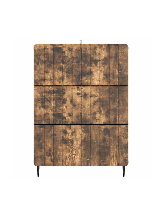 vidaXL Kommode Für Schlafzimmer Holz Mit 3 Schubladen Räucherholz Eiche 66x34.5x92cm