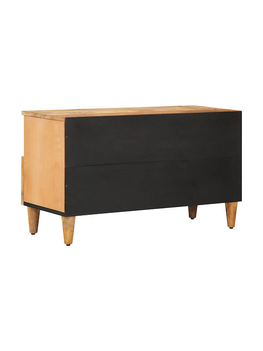 Chest of Drawers Bedroom Solid Wood & Metal Brown 80x33.5x46cm