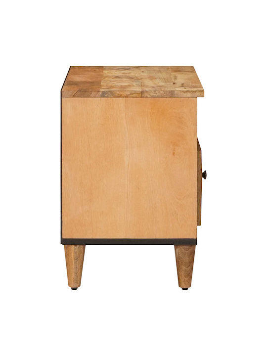 Chest of Drawers Bedroom Solid Wood & Metal Brown 80x33.5x46cm