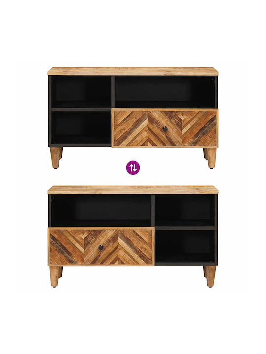 Chest of Drawers Bedroom Solid Wood & Metal Brown 80x33.5x46cm