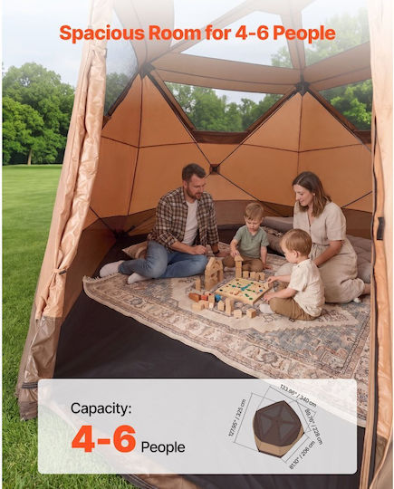 Vevor Camping Storage Tent Khaki for 6 People 330x213x204cm