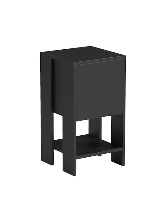 Bedside Table Reppo Wooden Black 30x30x55cm