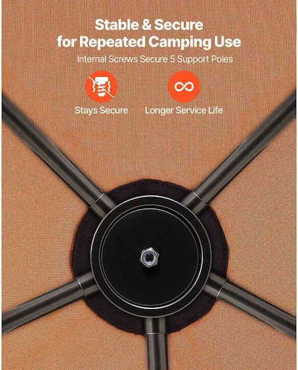 Vevor Camping Storage Tent Khaki for 6 People 330x213x204cm