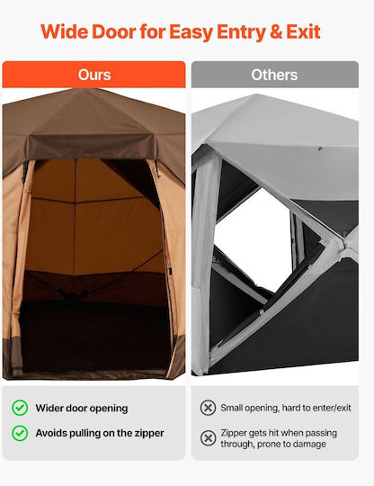 Vevor Camping Storage Tent Khaki for 6 People 330x213x204cm