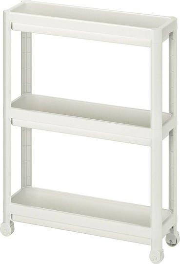 Viosarp Kitchen Trolley 3 Tiers White 54x18x68cm