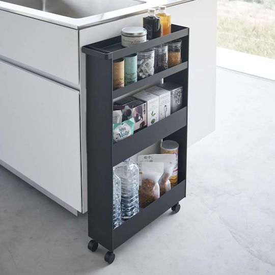 Yamazaki Yamazaki Kitchen Trolley Metallic 4 Tiers Black 48x13x80.5cm
