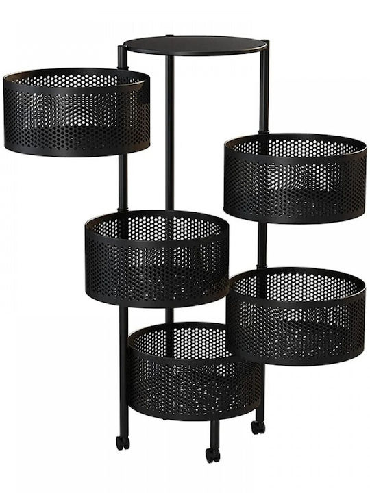 Kitchen Trolley Metallic 5 Slots 30x14x90cm