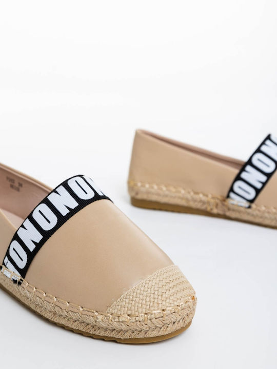 Espadrile Dama Din Piele În Culoare Bej