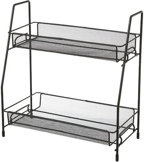 HowHomely Metallisches Lebensmittelregal Mit 2 Ebenen Schwarze