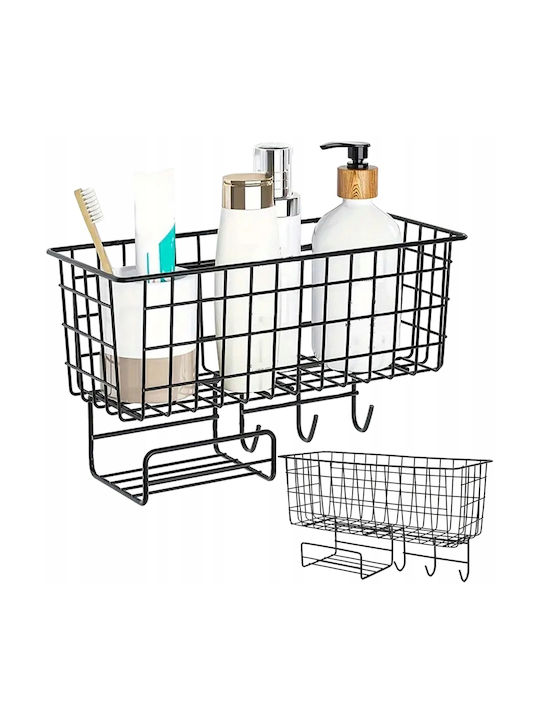 Wall Metal Shelf 38x15x21cm Black