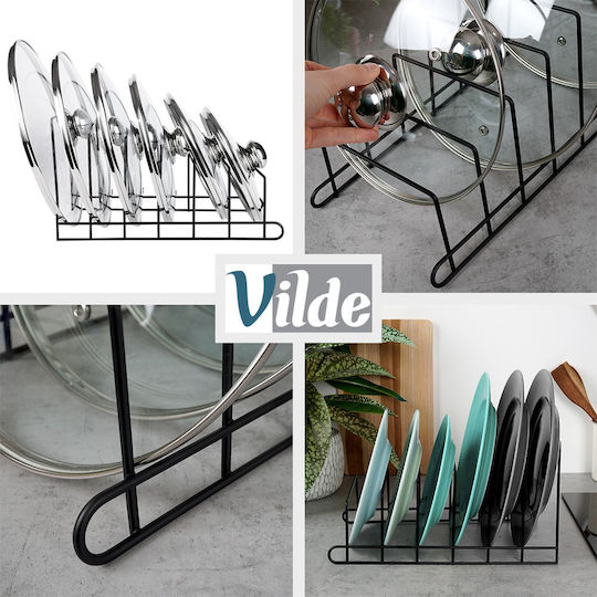 Vilde Suport Pentru Farfurii De Dulap Metalic 34x18x18cm Negru