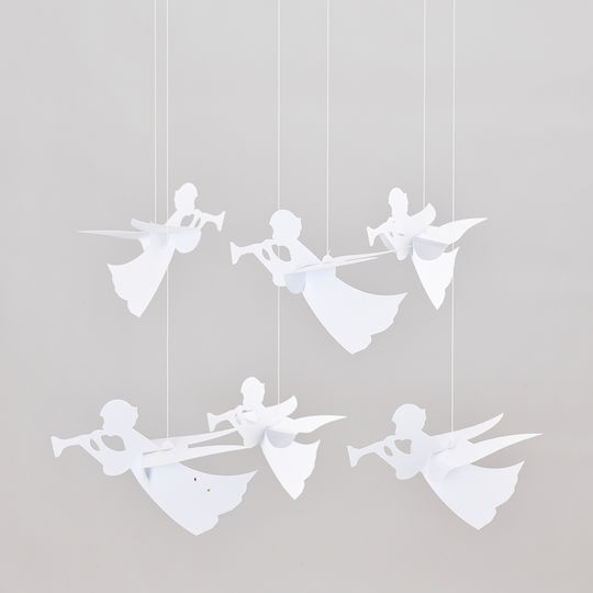 Flensted Mobiles Mobilă Decorativă de Cameră pentru Copii Alb Îngeri 38x30cm
