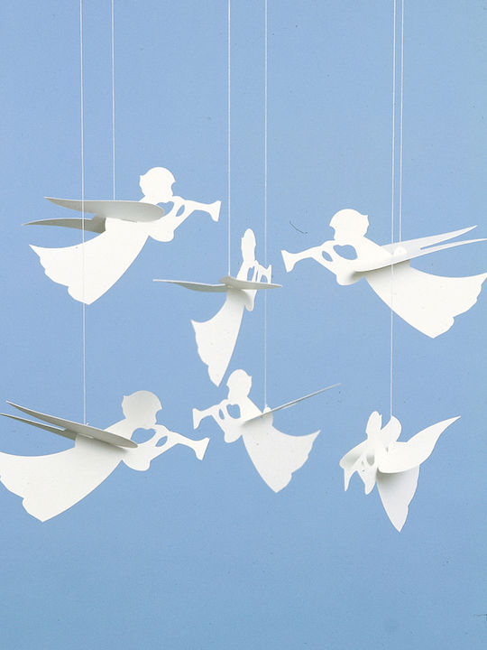 Flensted Mobiles Kinder Dekoratives Zimmermobil Weiß Engel 38x30cm