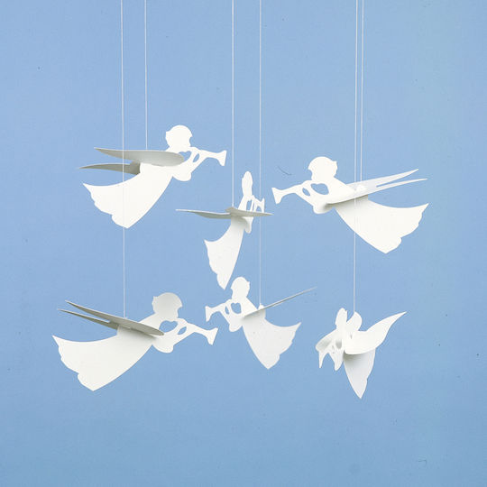 Flensted Mobiles Mobilă Decorativă de Cameră pentru Copii Alb Îngeri 38x30cm