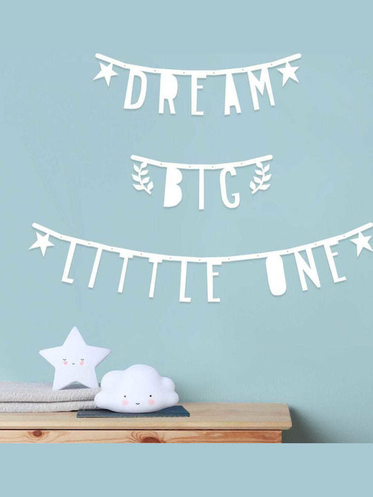 A Little Lovely Company Kinder Dekorative Girlande Weiß aus Stoff Boho Chic 200εκ.