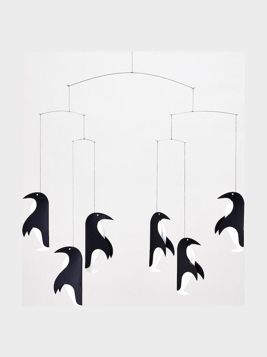 Flensted Mobiles Kids Room Decorative Mobile Animals Black Penguins 44x48cm