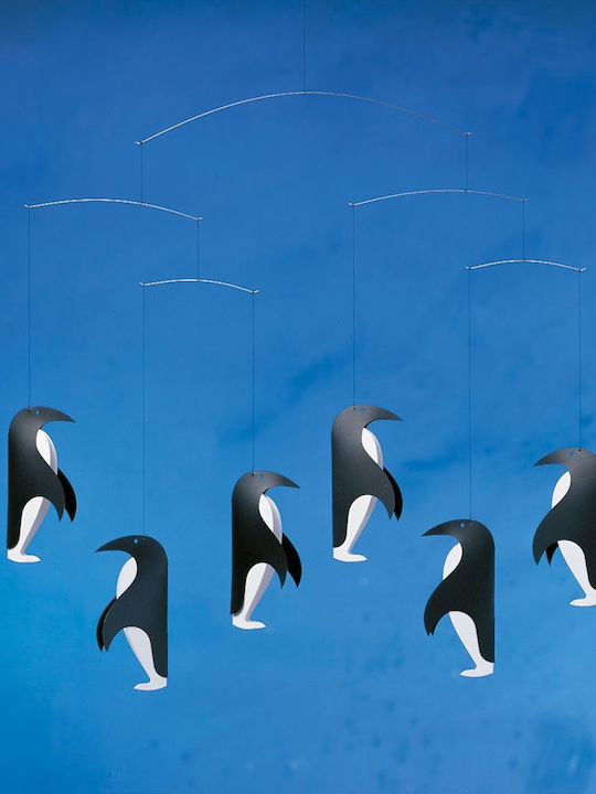 Flensted Mobiles Kids Room Decorative Mobile Animals Black Penguins 44x48cm