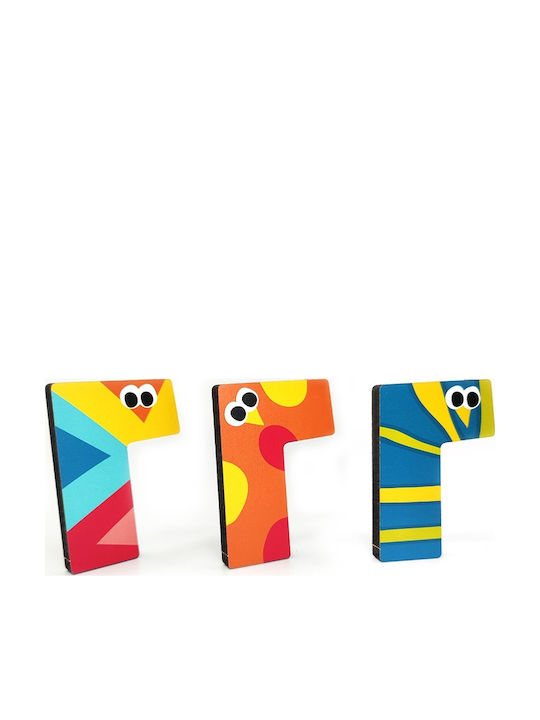 Svoora Decorative Letter Yellow made of Wood 'Γ' 5x0.6x7εκ.