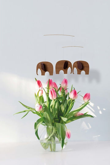 Flensted Mobiles Kinderwanddekoration Zimmer Mobile Grau aus Holz 32x24x24cm