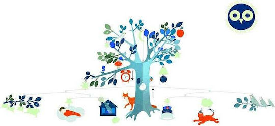 Djeco Kids Room Decorative Mobile Blue made of Wood An Unusual Night 80x50cm