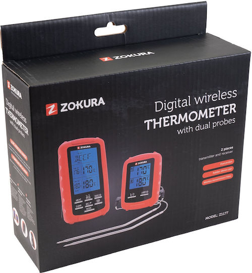 Zokura Kabellos Digital Thermometer Backofen mit Nadel +20°C / +20°C