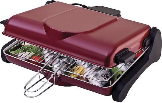 Ankor Tabletop Electric Grill Aluminium Grill 1200W with Lid 34cmx25cmcm