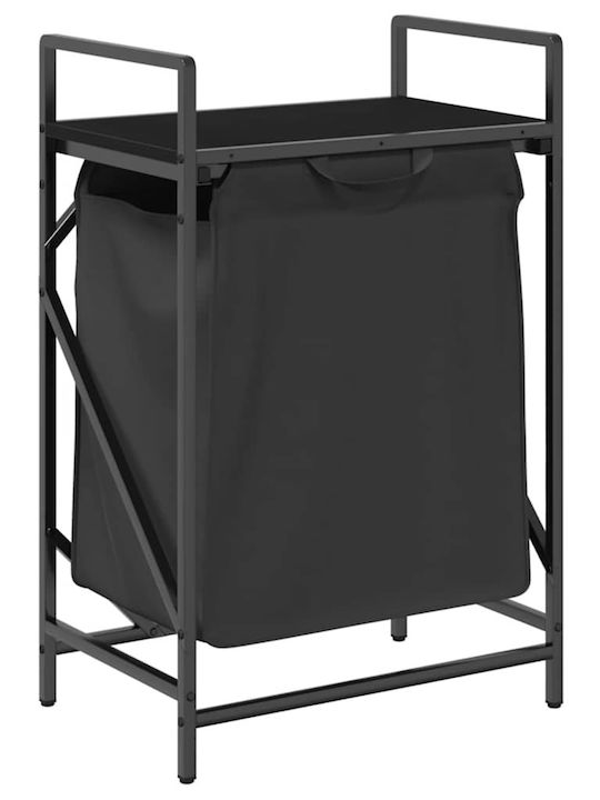 vidaXL Wooden Laundry Basket Black