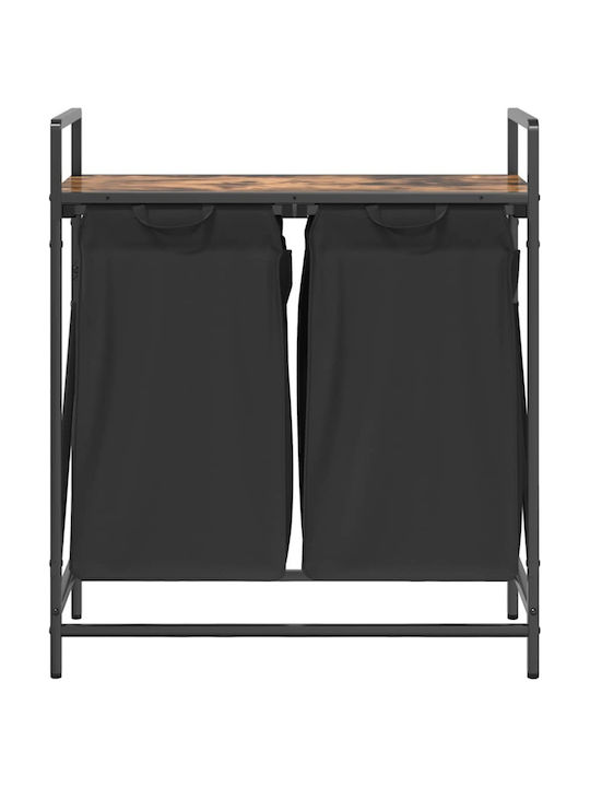 vidaXL Coș de Rufe Textil cu Capac Negru