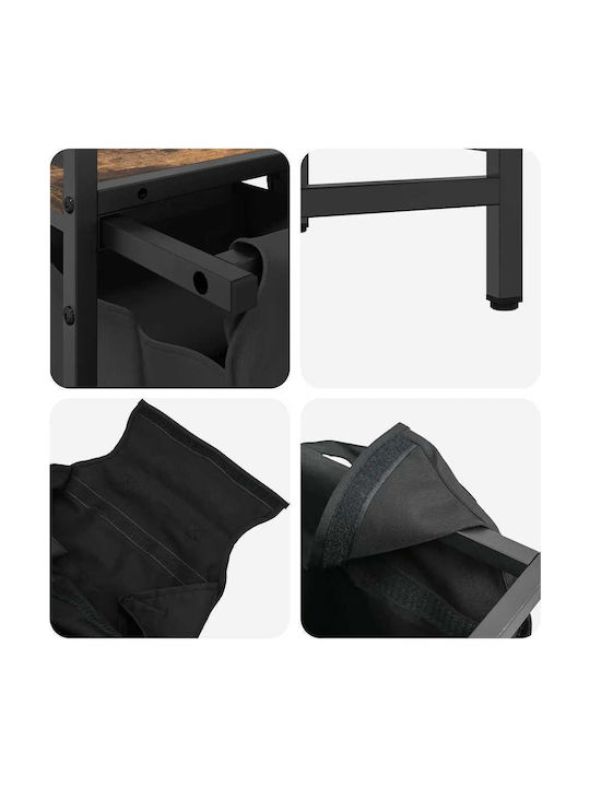 vidaXL Coș de Rufe Textil cu Capac Negru