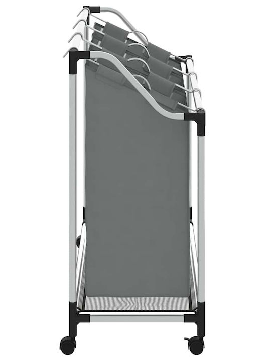 vidaXL Laundry Basket Plastic with Lid Gray