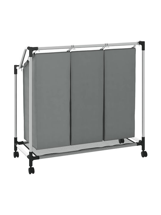 vidaXL Laundry Basket Plastic with Lid Gray