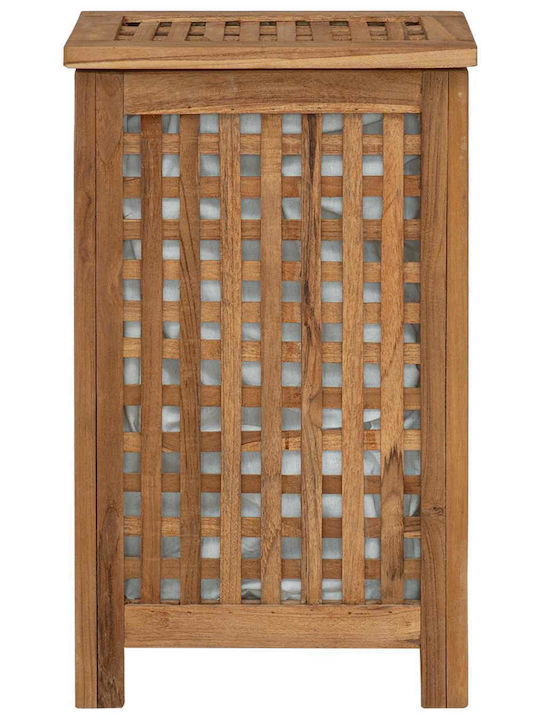 vidaXL Wooden Laundry Basket Set with Cap 35x25x60cm Brown