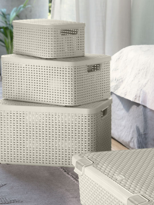 Curver Καλάθι Απλύτων Πλαστικό 18lt με Καπάκι 38x29x17cm Λευκό