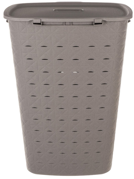 Curver Plastic Laundry Basket 56lt with Cap 42x31.6x60cm Beige