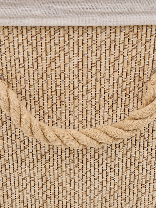 Atmosphera Laundry Basket Bamboo with Cap 52x32x63cm Beige