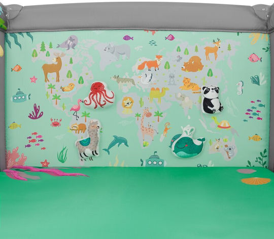 Lionelo Mille Plus Playpen With Mattress Gray 100x100cm