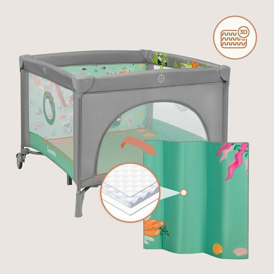 Lionelo Mille Plus Playpen With Mattress Gray 100x100cm