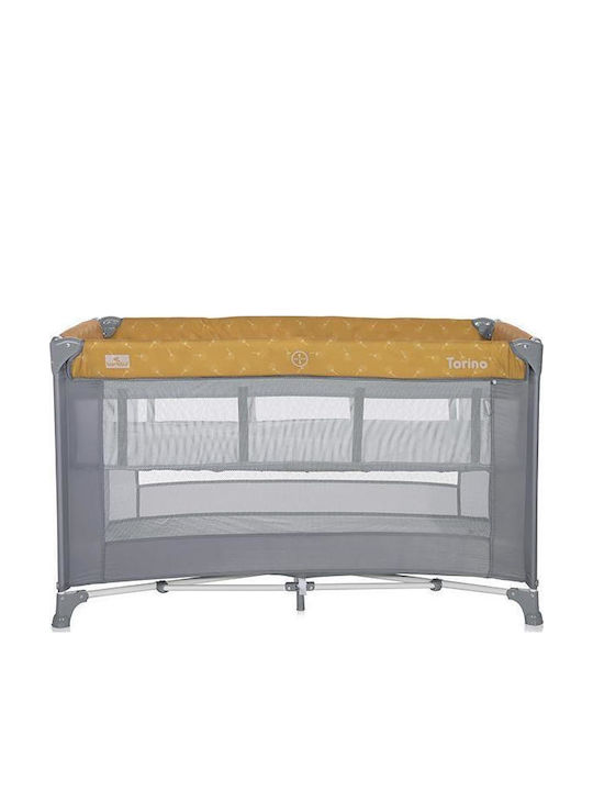Lorelli Torino Παρκοκρέβατο 2 Επιπέδων με Στρώμα Lemon Curry Floral 127x68cm