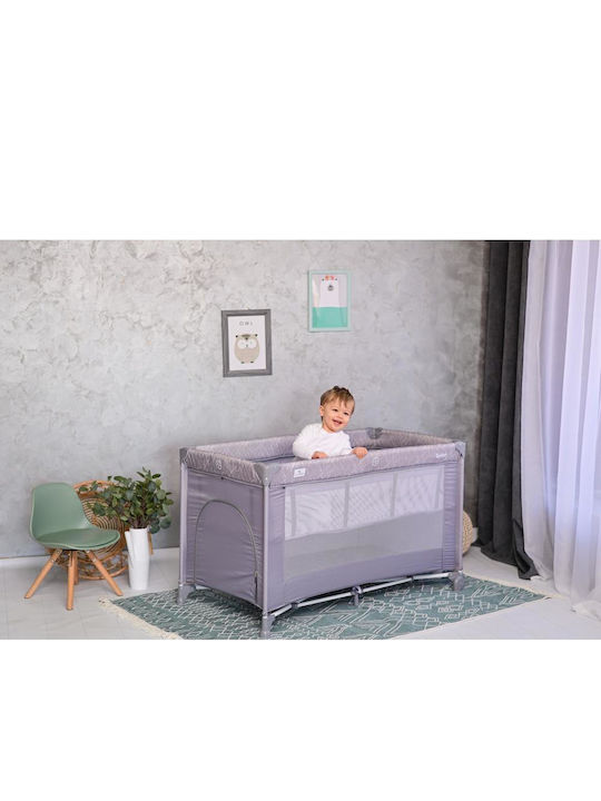 Lorelli Torino Παρκοκρέβατο 2 Επιπέδων με Στρώμα Lemon Curry Floral 127x68cm