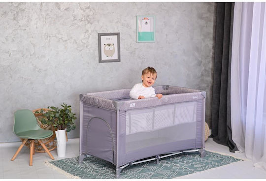 Lorelli Torino Playpen 2 Levels with Mattress Lemon Curry Floral 127x68cm