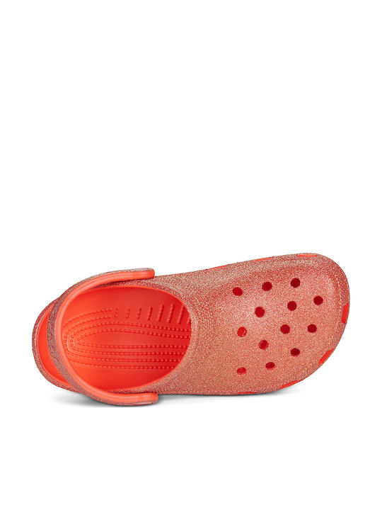 Crocs Classic Iridescent Glitter Saboti Roșii Pentru Femei