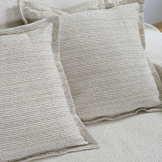 Nef-Nef Homeware Μαξιλάρι Καναπέ Malta Εκρού / Μαύρο 50x50εκ.