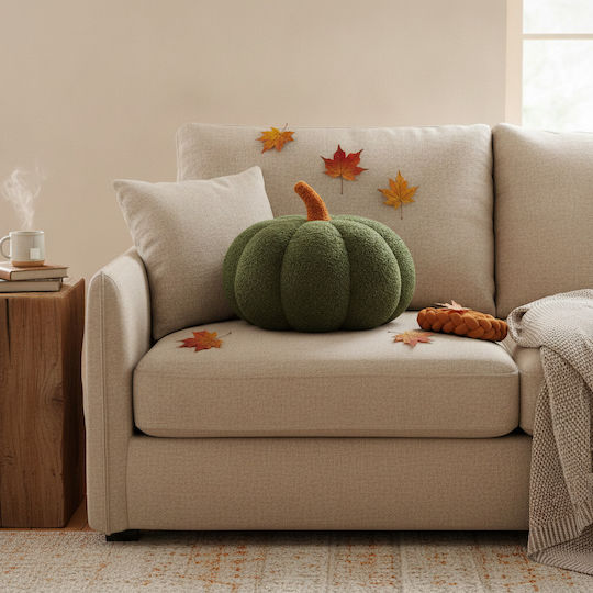 Pumpkin Μαξιλάρι Καναπέ Κολοκύθα 30εκ Λαδί