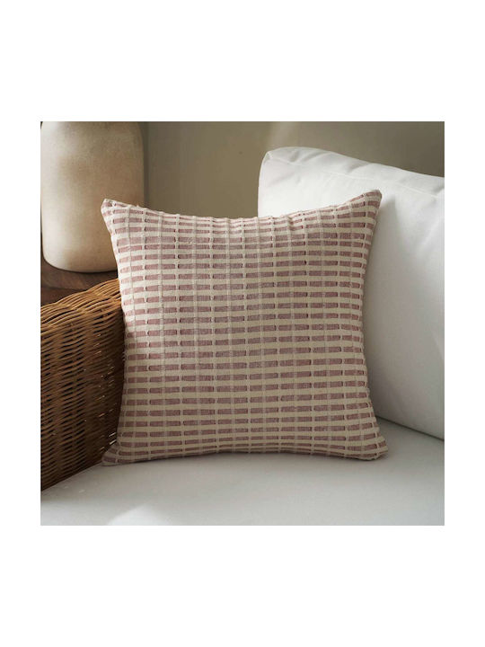 Gofis Home Decorative Pillow Case Elysia Made of 100% Cotton Dusty Rust 43x43cm