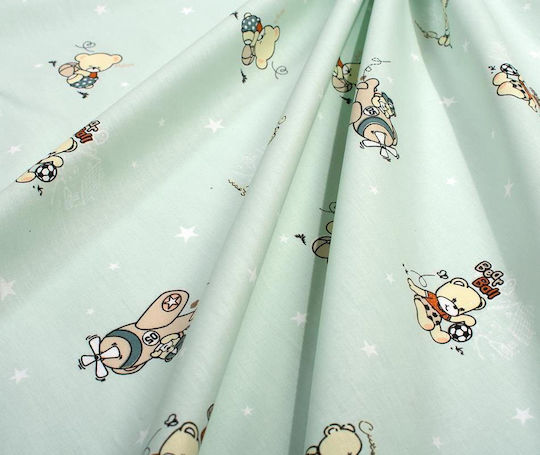 Dimcol Set Kinderbettlaken Baumwollbetten Bear's Playtime 593 Mint 160x240cm 2 Stück