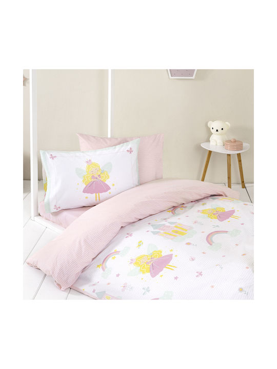 Nima Kids Sheets Set Single Cotton Fairy Pink 170x255cm 3 Pieces