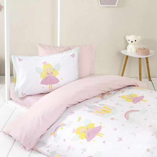 Nima Сет Единични Памучни Спални Комплекти Fairy Розови 170x255см 3 Бройки